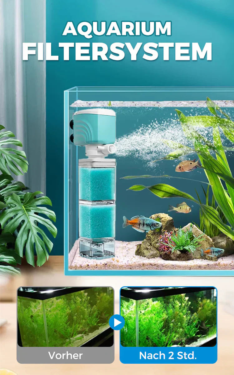 3-in-1-Filter für Aquarien – Filtration, Sauerstoffierung und Wasserpumpung