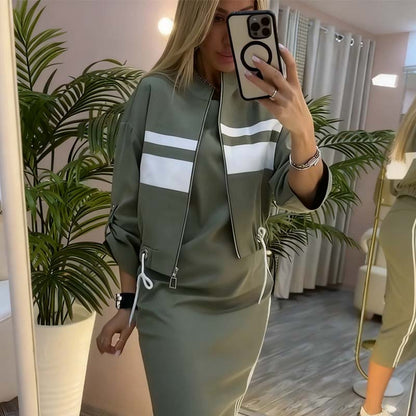 ❄️LETZTER TAG – 60 % RABATT 💖 Damen-Set aus Stehkragenjacke und Kleid