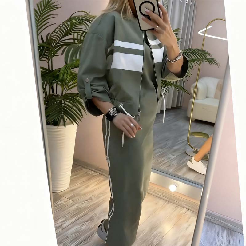 ❄️LETZTER TAG – 60 % RABATT 💖 Damen-Set aus Stehkragenjacke und Kleid
