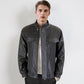 Modische Herren-Lederjacke mit Ährenmuster