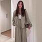 Damen lockeres Set: Jacke mit Reißverschluss & Weitbeinhose