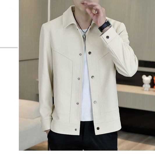 Lässige Herrenjacke mit Knopfleiste