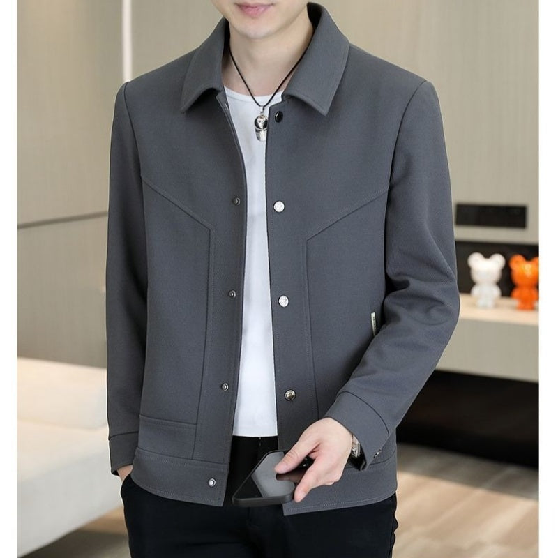 Lässige Herrenjacke mit Knopfleiste