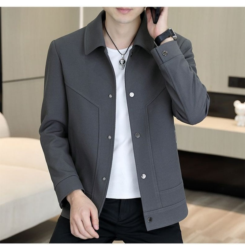 Lässige Herrenjacke mit Knopfleiste