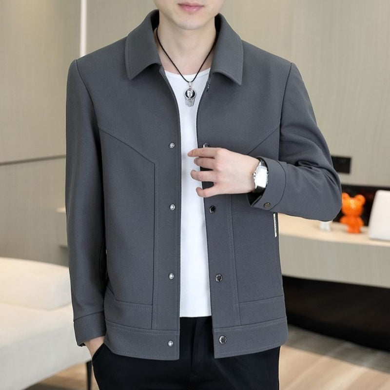 Lässige Herrenjacke mit Knopfleiste