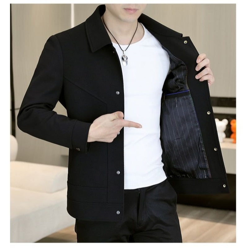 Lässige Herrenjacke mit Knopfleiste