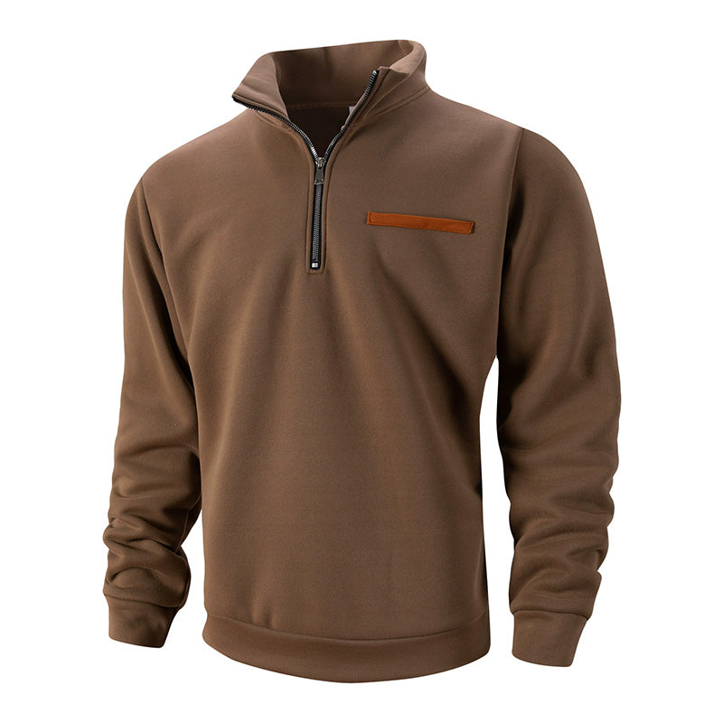 Elegante Langarm-Oberteile mit halbem Reißverschluss für Herren