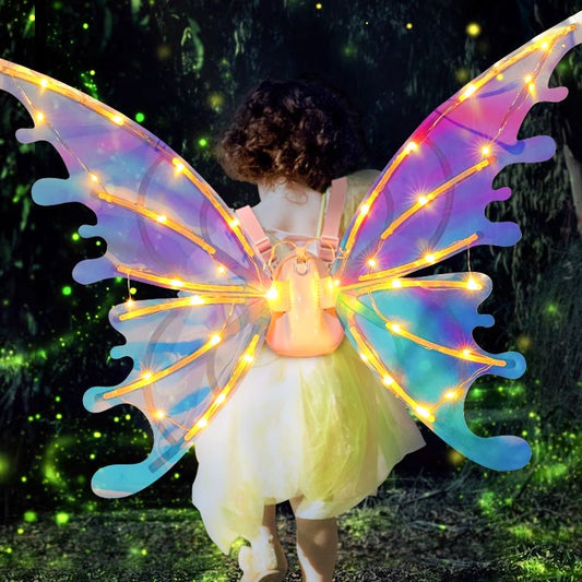 🎄 Weihnachts-Hot Sale 2025 🎁 Aufladbare elektrische Feenflügel mit LED-Lichtern und Musik 🧚‍♀️