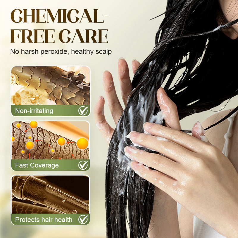 🌿 KAUF 2 ERHALT 3! ✨ Pflanzenbasierte Haarfarbe für Grau - Sanfte Formel mit Pflanzenextrakten für Natürlichen Farbton & Glanz 💆‍♀️💚