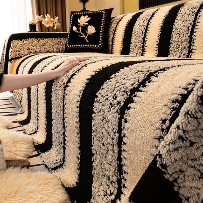 🛋️ 53% RABATT 2025! ✨ Plüsch Sofaüberwurf - Extra Dicke & Rutschfeste Decke mit Elastischen Kanten für Herbst und Winter 🍂❄️
