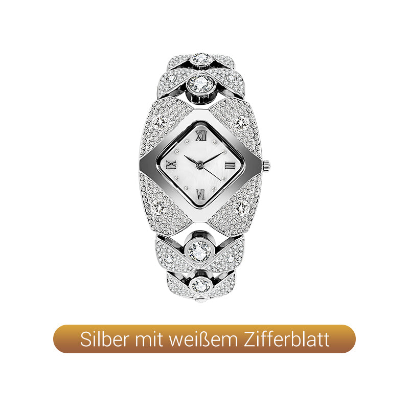 ✨💎Retro-Quarz-Armbanduhr mit funkelnden Strasssteinen