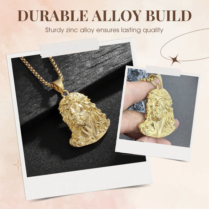 🕊️✝️Halskette mit Jesus-Kopf-Anhänger