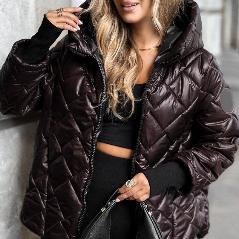 Damen Pufferjacke mit Diamant-Steppmuster