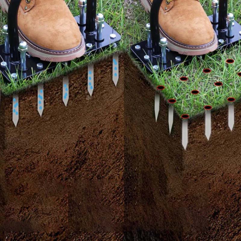 🌱 60% RABATT JETZT! ✨ Rasenlüfter mit Spikes - 5-fach verstellbare Tiefen für gesündere Wurzeln & perfekten Luftaustausch 🔧🍃