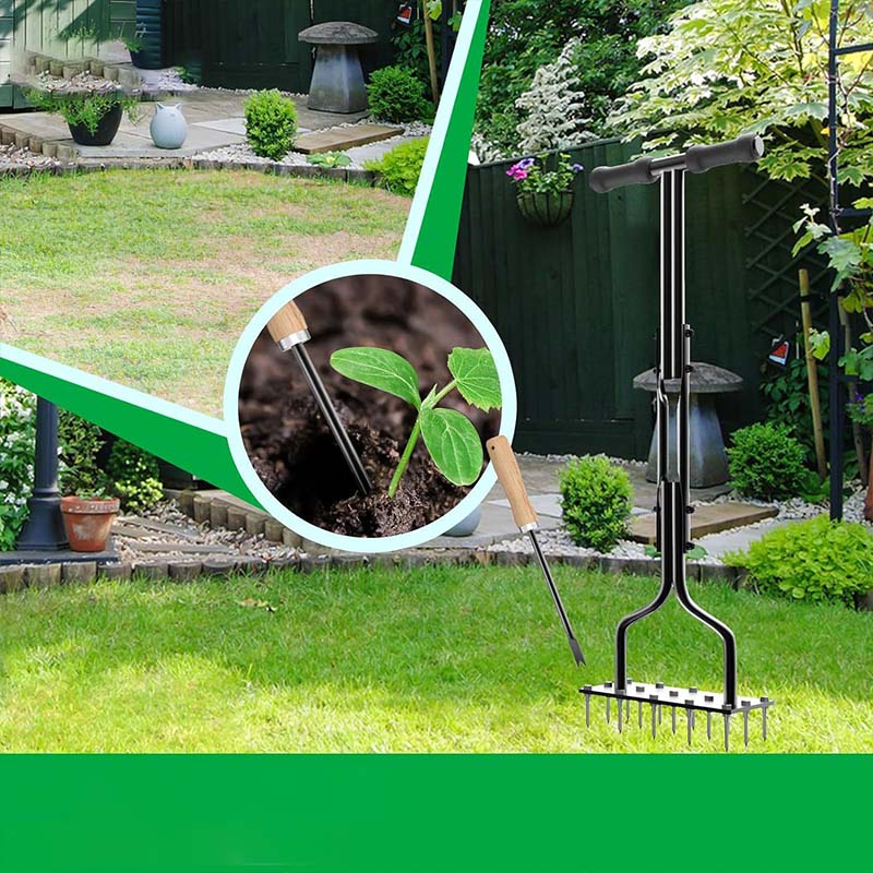 🌱 60% RABATT JETZT! ✨ Rasenlüfter mit Spikes - 5-fach verstellbare Tiefen für gesündere Wurzeln & perfekten Luftaustausch 🔧🍃