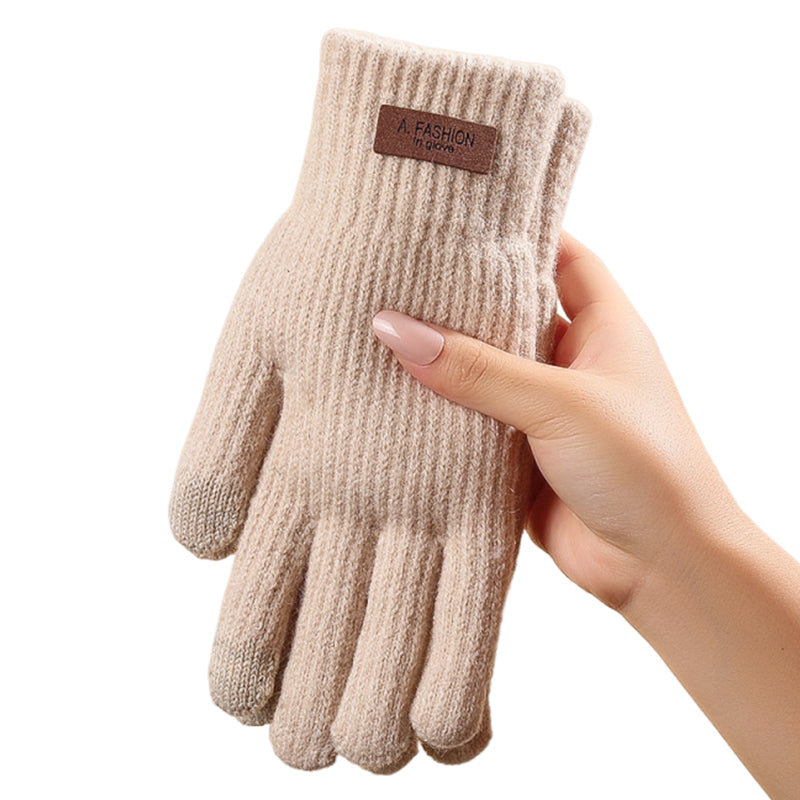 Warme Thermo-Strickhandschuhe mit Touchscreen-Funktion