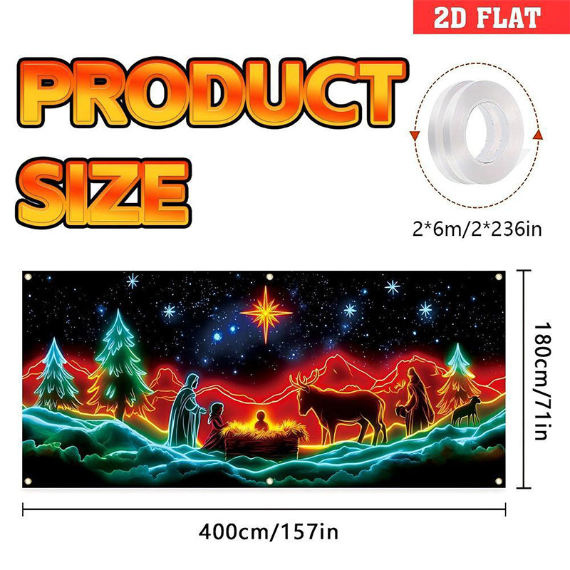 🔥Solange der Vorrat reicht 60 % Rabatt!🎉UV-fluoreszierendes Weihnachtsbanner