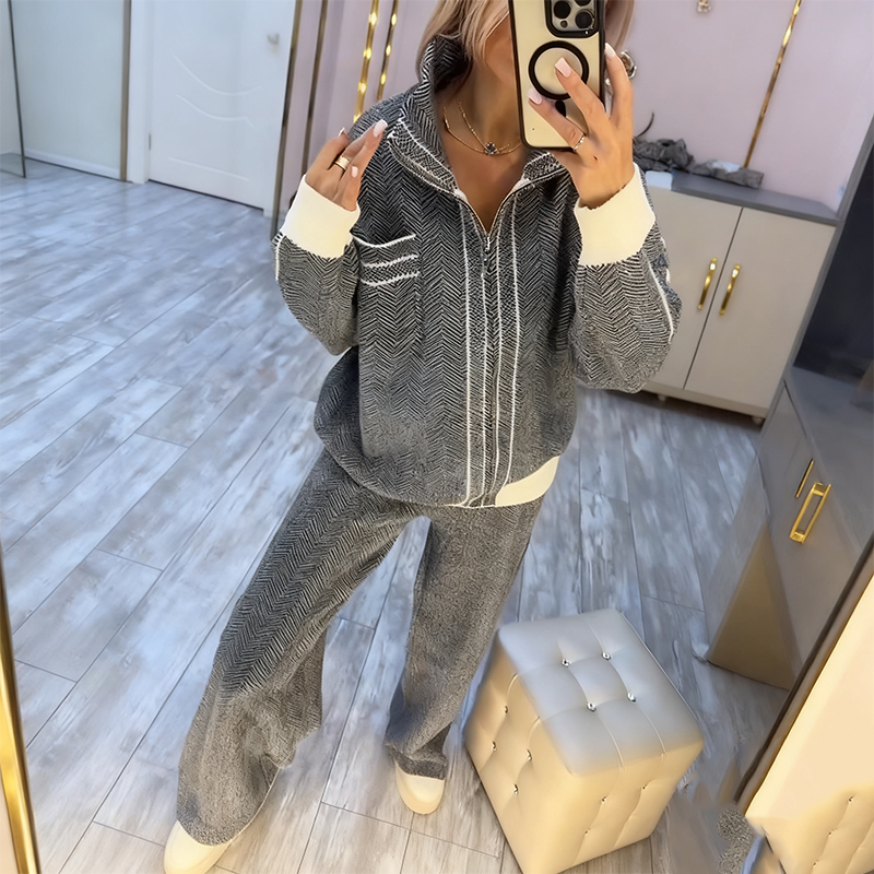 Modisches 2-teiliges Set aus Jacke und Hose für Damen