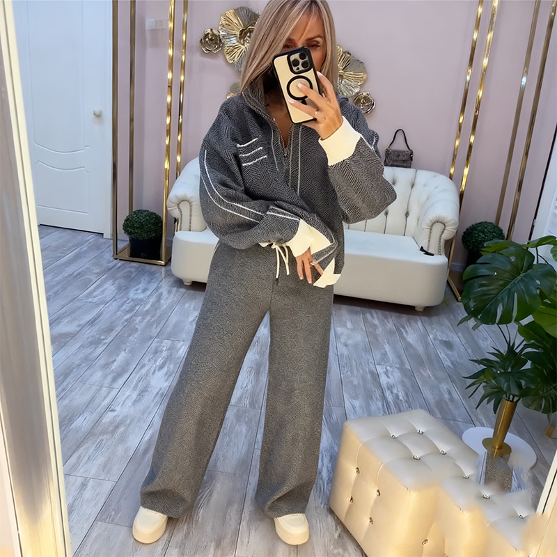 Modisches 2-teiliges Set aus Jacke und Hose für Damen