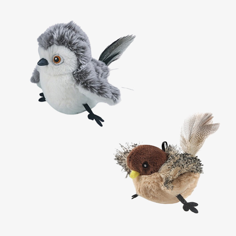 Lustiges Katzenspielzeug im Vogel-Design mit intelligentem Berührungssensor und Soundeffekten