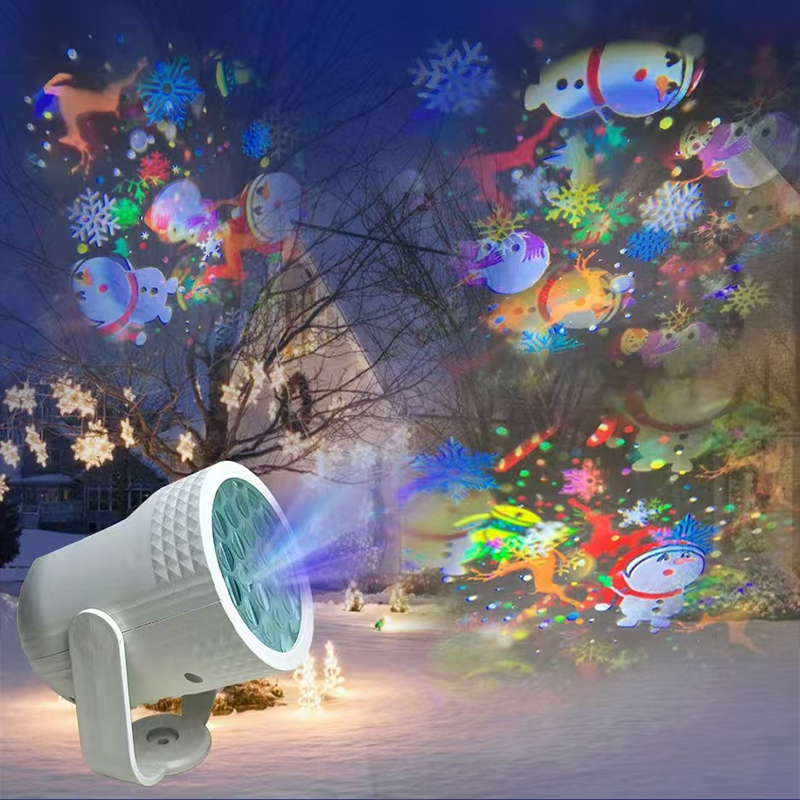 🎄 Magischer USB-LED-Projektor für Weihnachten – Über 12 festliche Muster, einfache Einrichtung (Plug & Play) für Heim- und Partydekorationen