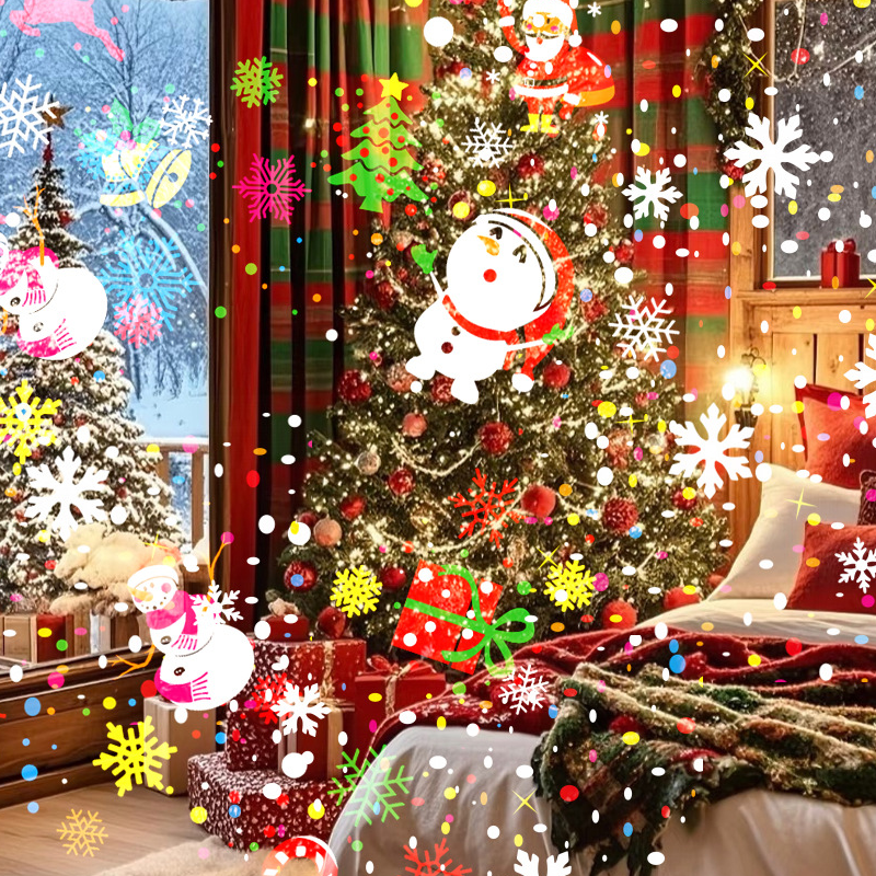 🎄 Magischer USB-LED-Projektor für Weihnachten – Über 12 festliche Muster, einfache Einrichtung (Plug & Play) für Heim- und Partydekorationen