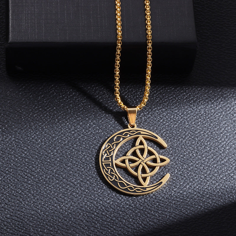 🔥50% Rabatt! 🎉 Celtic Moon Anhänger Halskette – Feines Sterling Silber, Mystisches Design & Hochglanz Finish 🌙✨📦