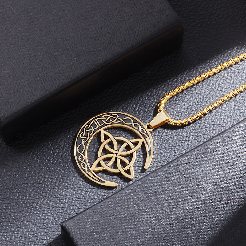 🔥50% Rabatt! 🎉 Celtic Moon Anhänger Halskette – Feines Sterling Silber, Mystisches Design & Hochglanz Finish 🌙✨📦