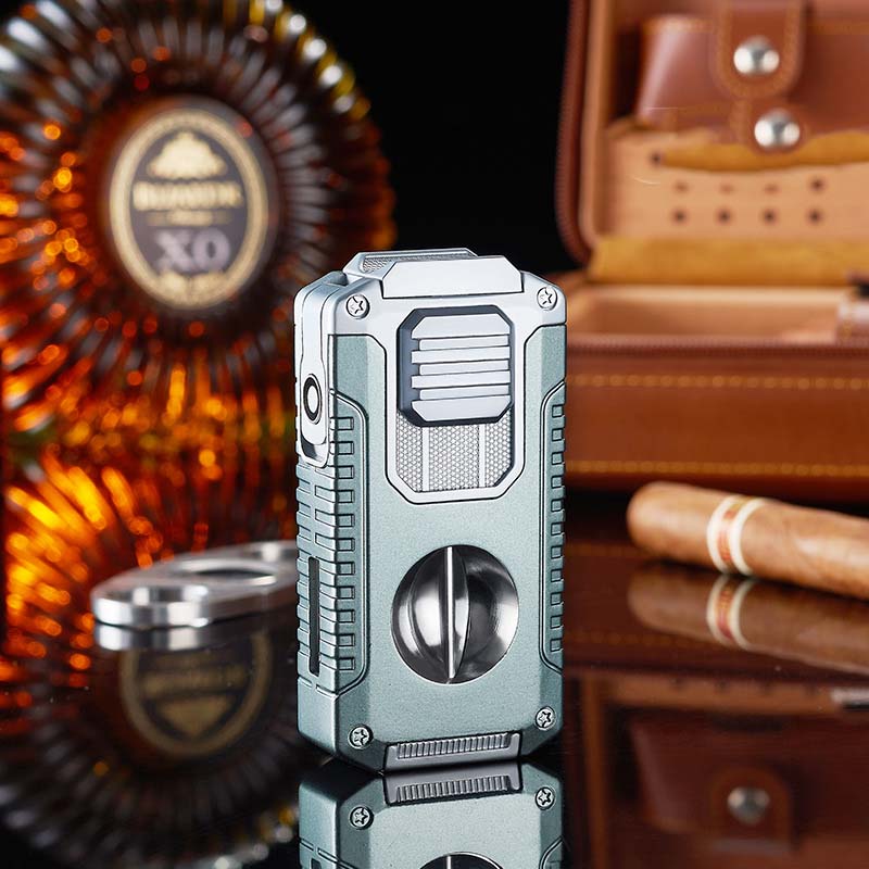 5-in-1 Nachfüllbares Zigarrenfeuerzeug mit Cutter