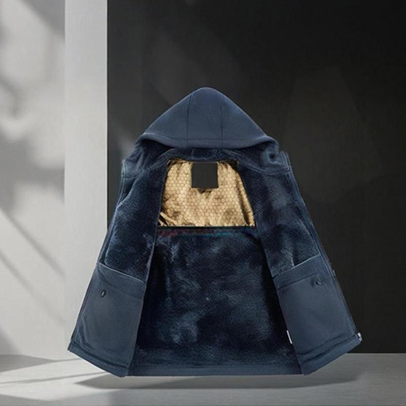 Lässige und warme Herren-Kapuzenjacke mit Reißverschluss