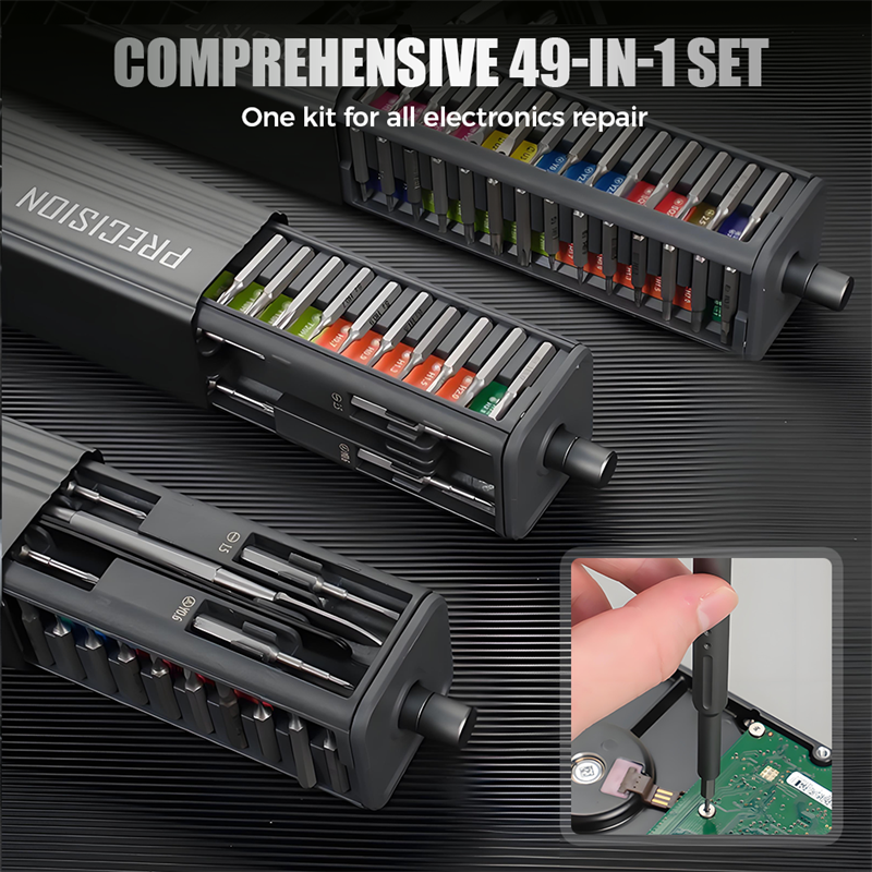 🛠️ 49-in-1 Pro-Schraubendreher-Set: Für 99 % aller Schrauben weltweit geeignet! 🚀 Ihre Komplettlösung für Elektronik, Haushaltsgeräte und Heimwerkerprojekte. 🎄 Weihnachtsangebot 50 % Rabatt – Nur für kurze Zeit! – Magnetisch | Rutschfest | Tragbar