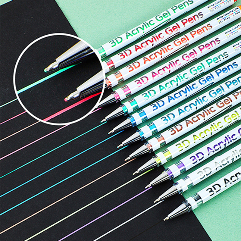 🖍️ 50% RABATT! ✨ GELSTIFT-SET - 12 Leuchtende Farben für Kunst und Schreiben, Fließende Tinte für Glatte Striche, Ideal für Schule, Büro und Kreativprojekte 🎨📝