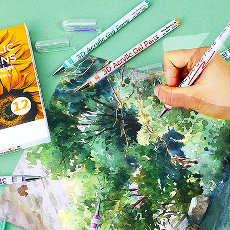 🖍️ 50% RABATT! ✨ GELSTIFT-SET - 12 Leuchtende Farben für Kunst und Schreiben, Fließende Tinte für Glatte Striche, Ideal für Schule, Büro und Kreativprojekte 🎨📝