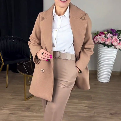 Women's 2-Piece Khaki Coat & Trouser Set