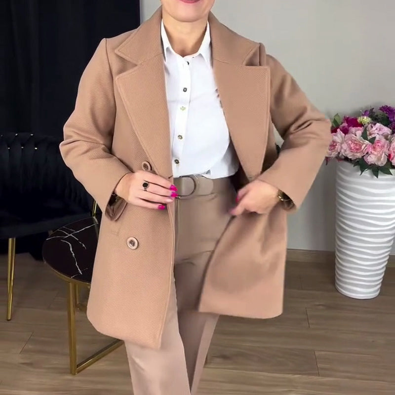 Women's 2-Piece Khaki Coat & Trouser Set