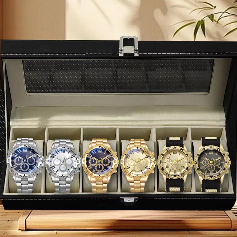 ✨ Stylish 6-Piece Quartz Watch Set – Precision, Versatility &amp; Elegance for Every Occasion! ✨