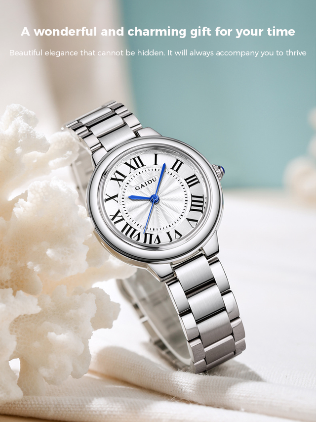 💘Leuchtendes Damen Stahlband Wasserdichte Quarzuhr