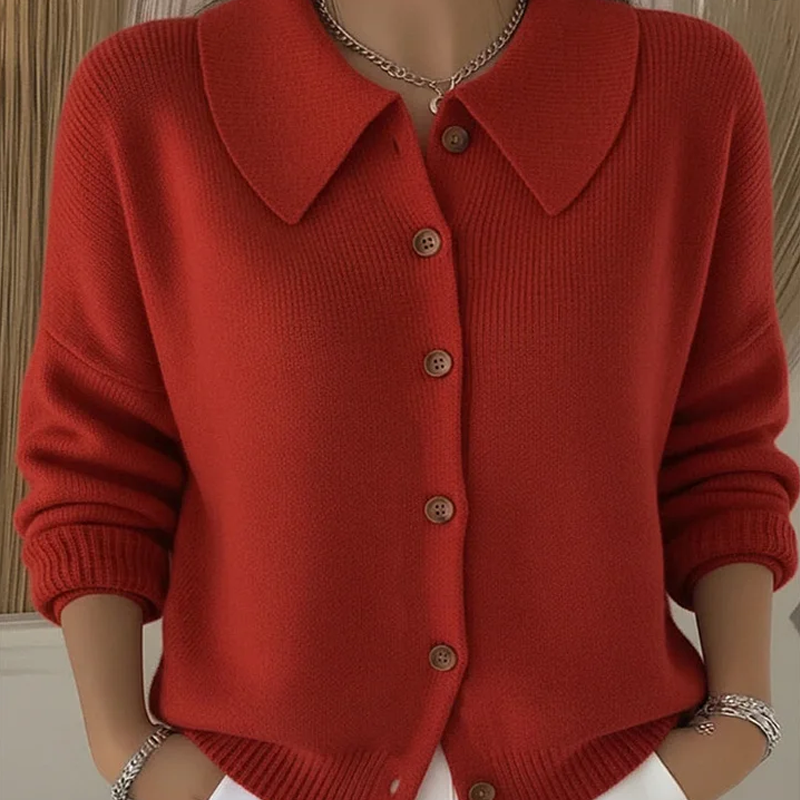 🎄💗Weihnachtsangebot: 49% Rabatt💗Kuschelige Strickjacke mit Rippstrickkragen und Revers