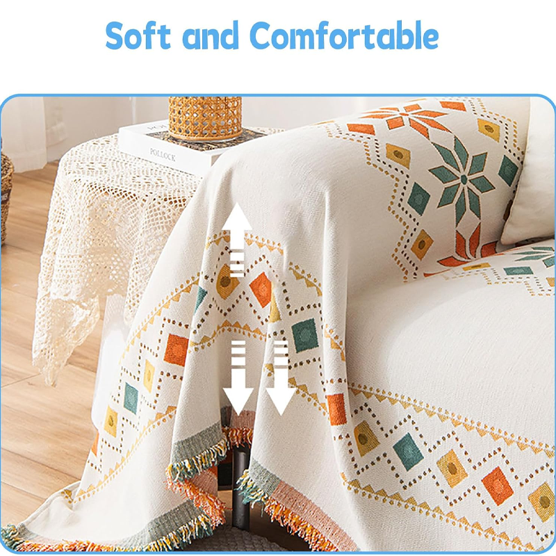 🌟 Heißer Sale: 50 % Rabatt 🛋️ Sofabezug im Bohème-Stil 💝 Wendbares Design mit Fransen