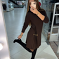 📢📢50% OFF !!⏰💖 Elegantes Langarmkleid mit Plissee-Einsätzen – feminint, flatternd & perfekt für jede Feier!💃