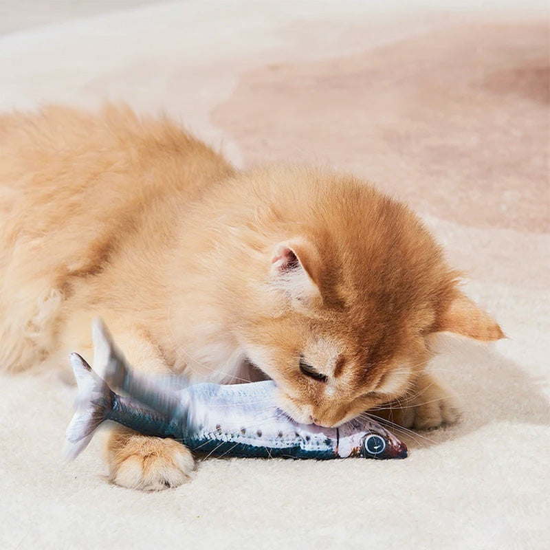 Realistisches hüpfendes Fischspielzeug für Katzen