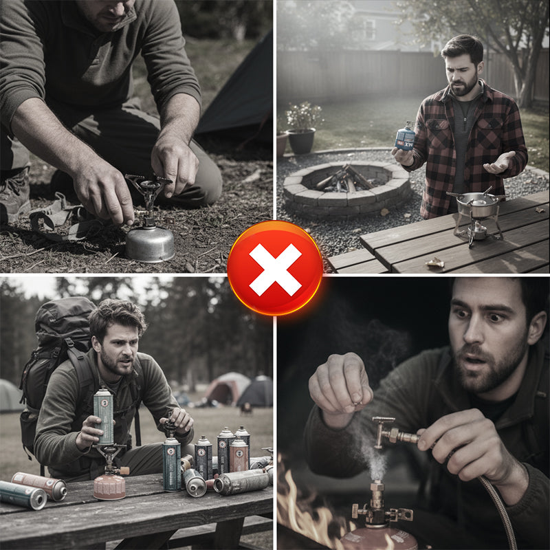 Adapter zum Nachfüllen von Gasflaschen im Freien