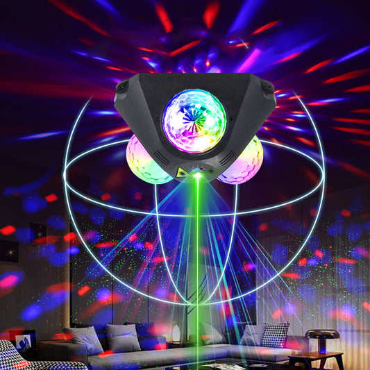 📢📢50 % RABATT !! 🌟3-Kugel Soundaktivierter Laser-Partylicht