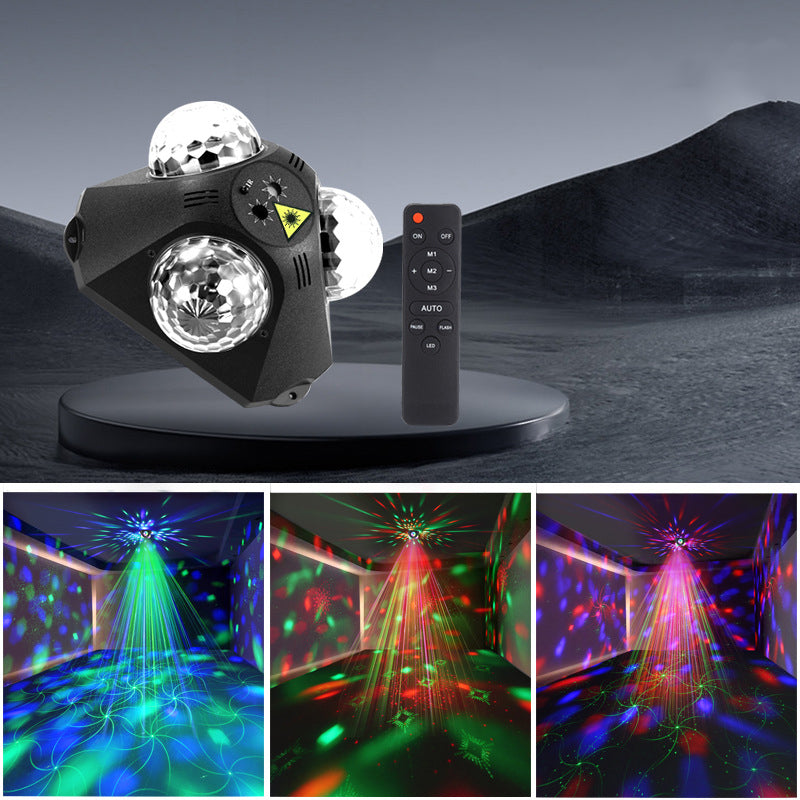 📢📢50 % RABATT !! 🌟3-Kugel Soundaktivierter Laser-Partylicht