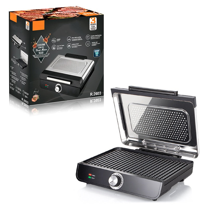 🔈🔈 Rabatt am letzten Tag – 60 % Rabatt 🔥2200W Rauchfreier Indoors Grill mit Antihaft-Grillplatte
