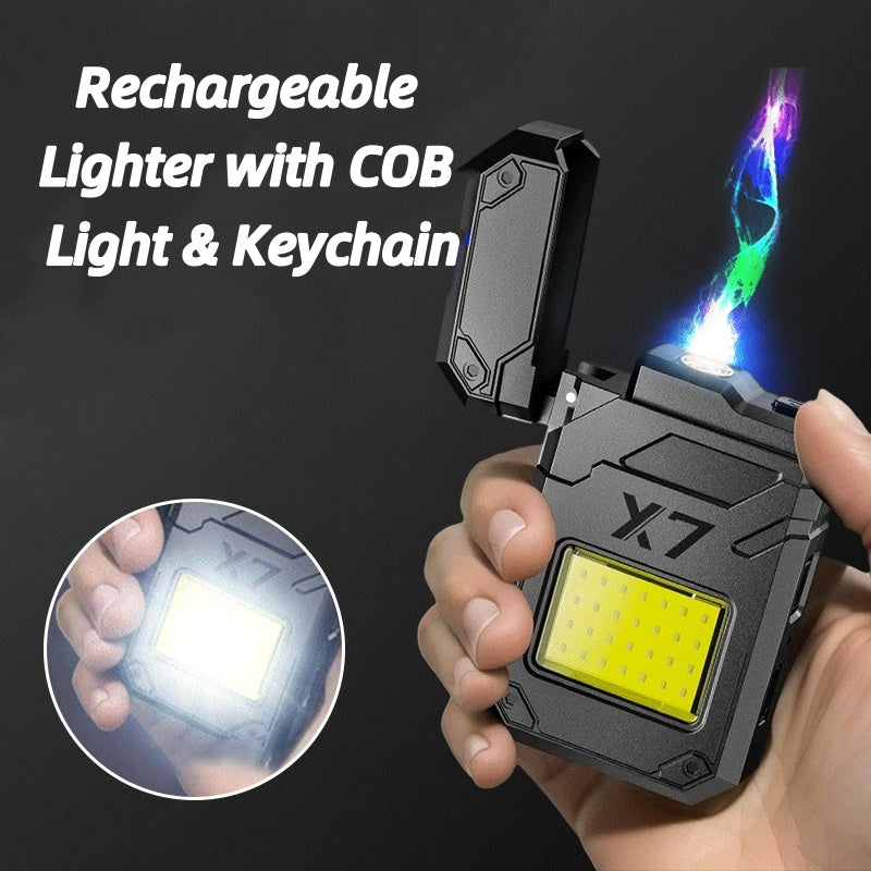 Wiederaufladbares Feuerzeug mit COB-Licht und Schlüsselanhänge