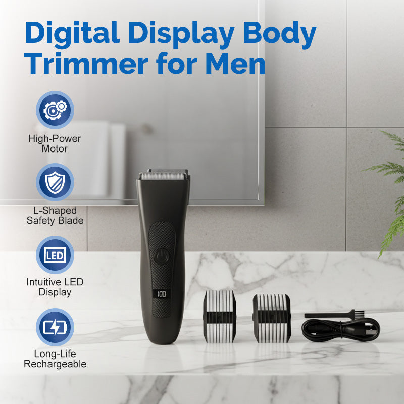 📢📢50% RABATT!!🔥🔥Über 35.000 Mal verkauft!!✂️Digitaler Körperrasierer für Männer mit digitalem Display✨