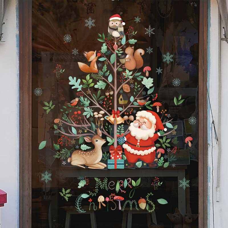 Weihnachtsdekoration Fensteraufkleber