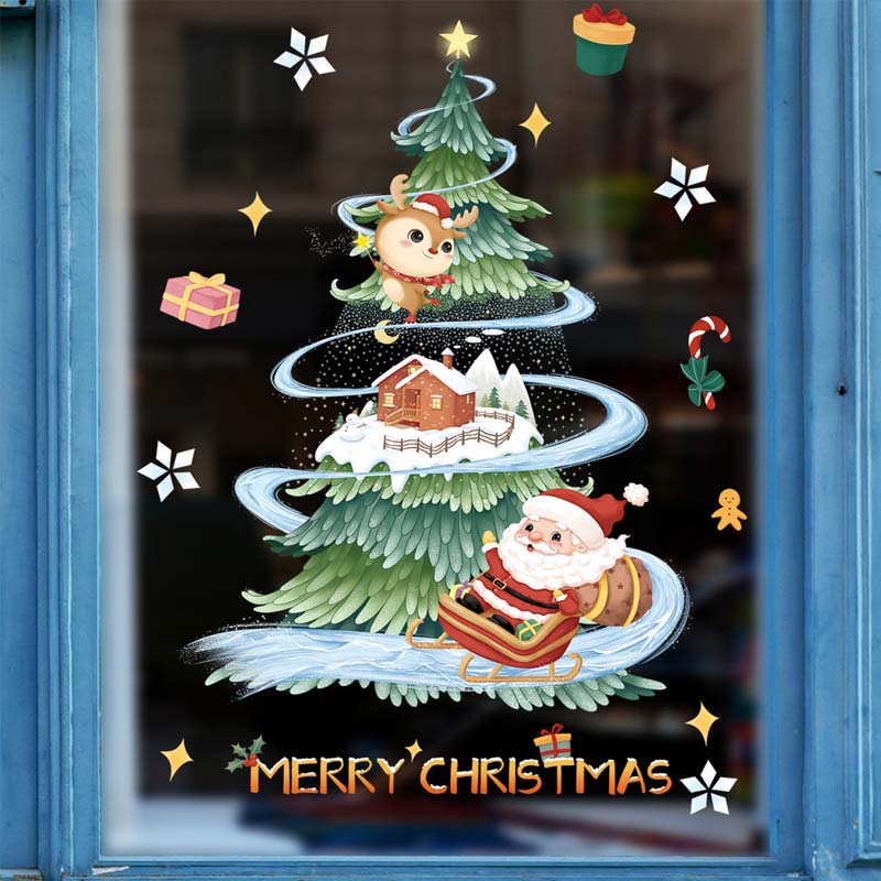 Weihnachtsdekoration Fensteraufkleber