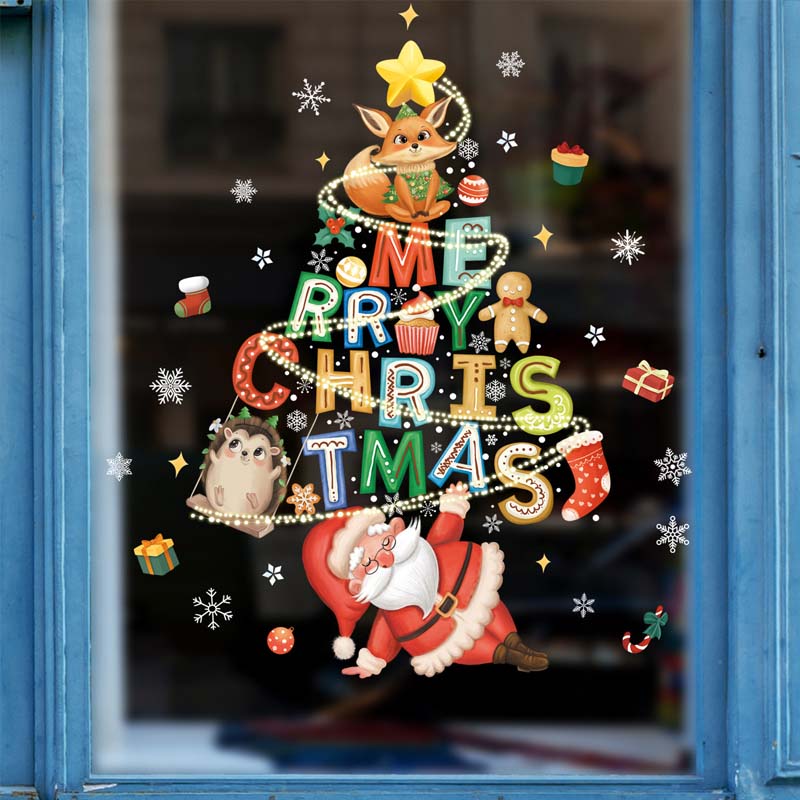 Weihnachtsdekoration Fensteraufkleber